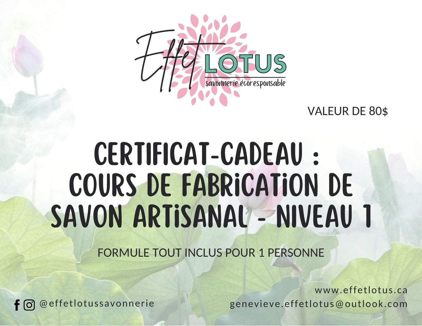 Certificat-cadeau imprimé sur du papier ensemencé