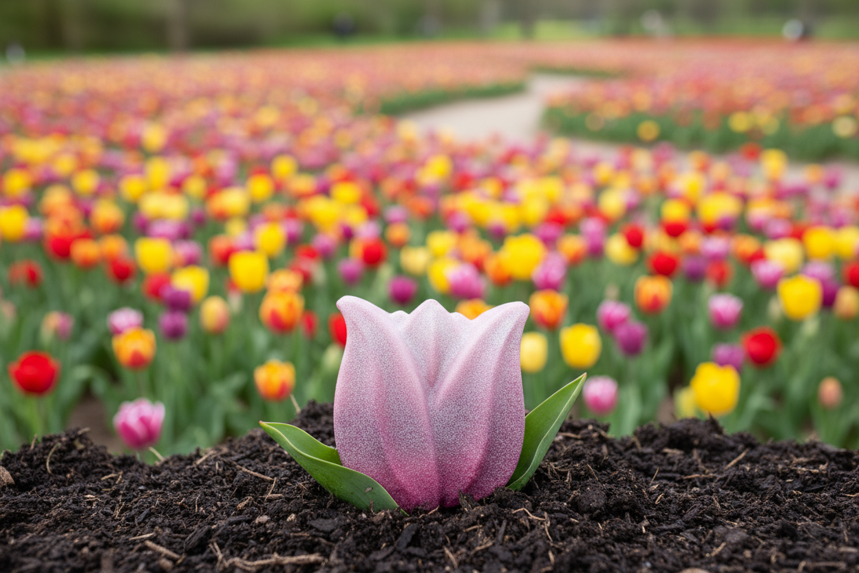 Bombe de bain TULIPE (mauve & blanche)