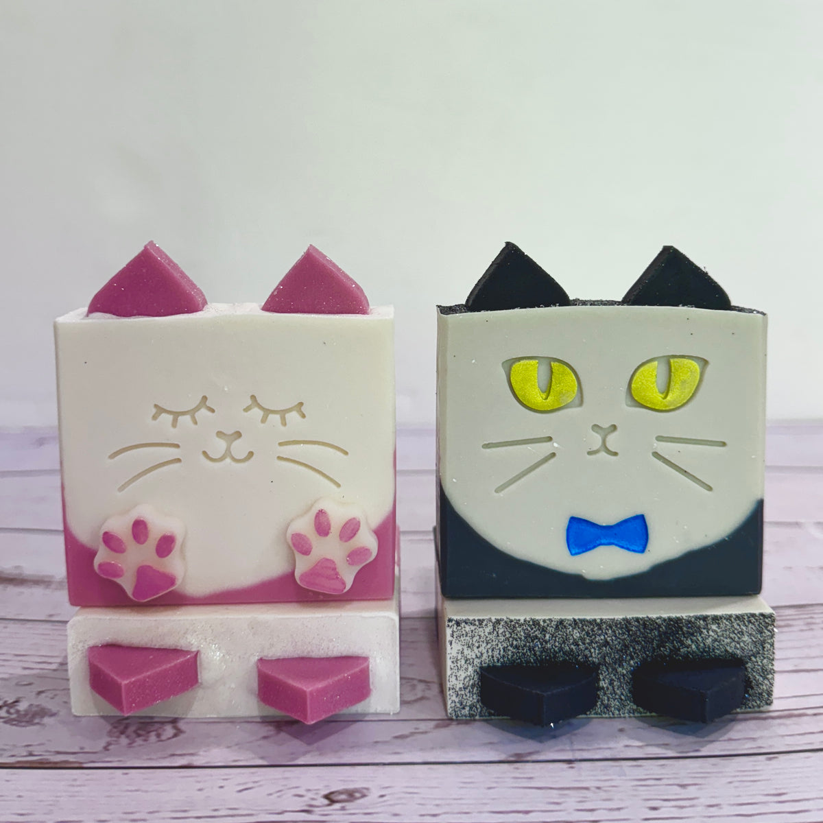 Duo de savons chats Monsieur Miaou et Minette