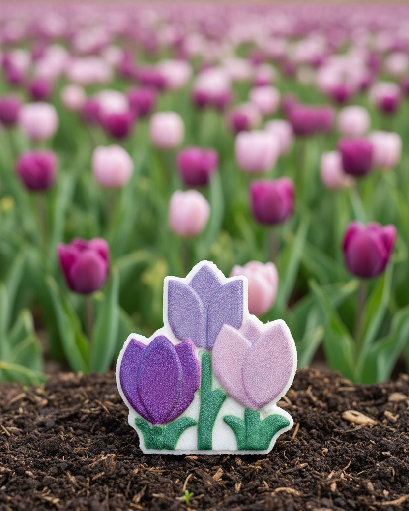 Bombe de bain TRIO TULIPES (mauve et lilas)