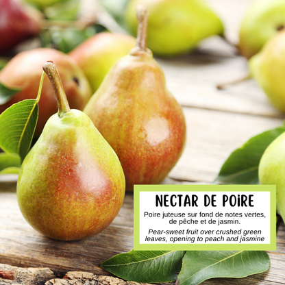 Description de la fragrance du savon à la poire fait à la main au Québec par Effet Lotus.