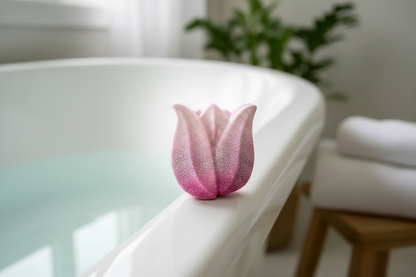 Bombe de bain TULIPE (mauve & blanche)