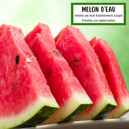 Description de la fragrance sans phtalates utilisée dans le savon melon d'eau fabriqué à la main par Effet Lotus à Ascot Corner en Estrie
