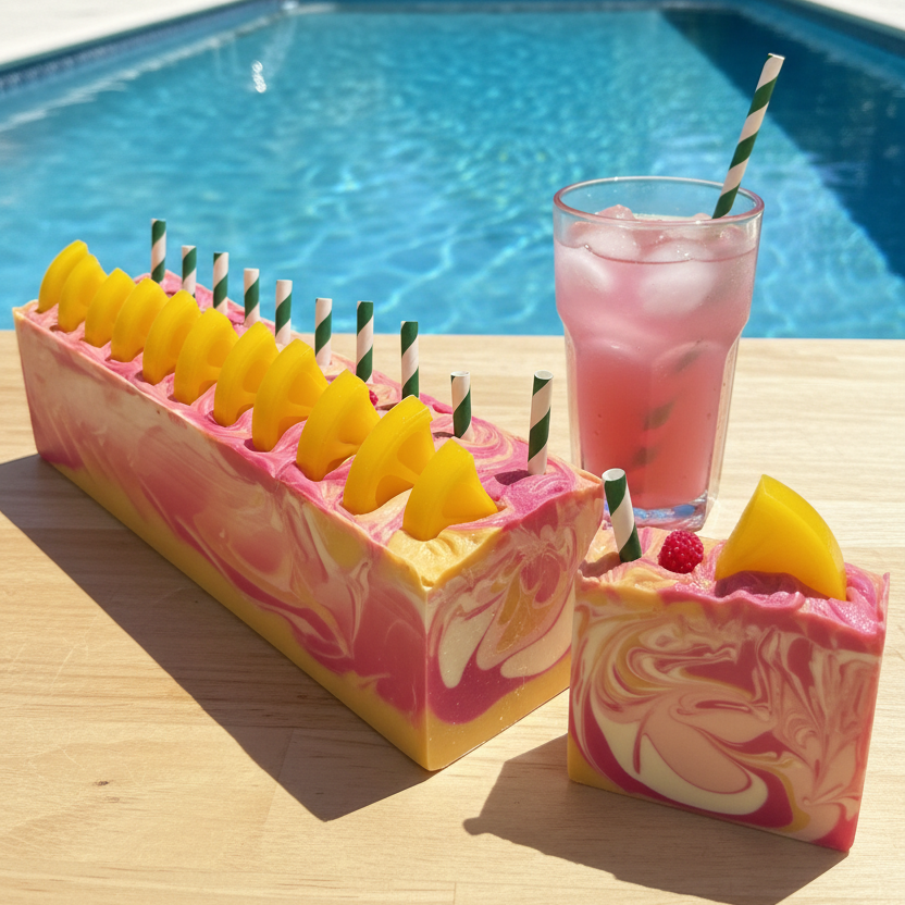 Savon estival arome de limonade rose rafraîchissante.