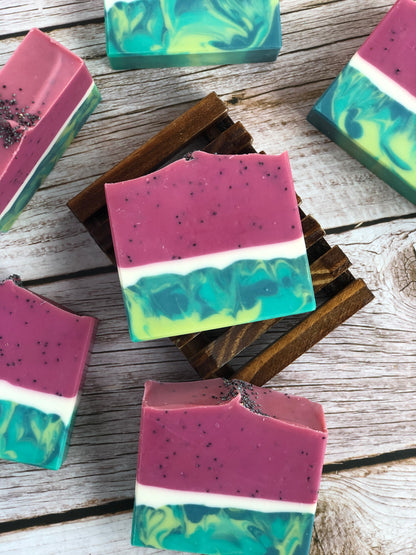 Tranches de savon pour le corps exfoliant au melon d'eau par Effet Lotus à Ascot Corner au Québec.